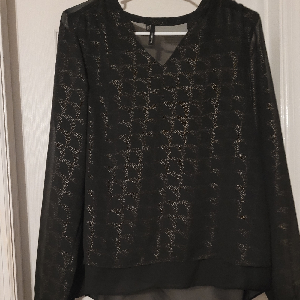 Gold & black sheer, lined top